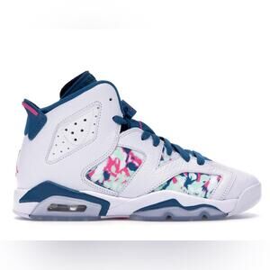 Jordan 6 Retro White Laser Fuchsia Green Abyss EUC